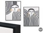 Giftdecor Cuadro Lienzo Marco Negro Mujer Raya Surtidos 40 x 50 x 3 cm (Set de 4)
