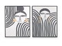 Giftdecor Cuadro Lienzo Marco Negro Mujer Raya Surtidos 40 x 50 x 3 cm (Set de 4)
