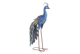 DKD Home Decor Figura de Pavo Real en Metal Azul y Turquesa, 103 cm