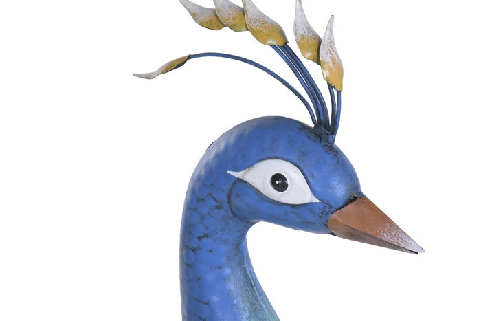DKD Home Decor Figura de Pavo Real en Metal Azul y Turquesa, 103 cm