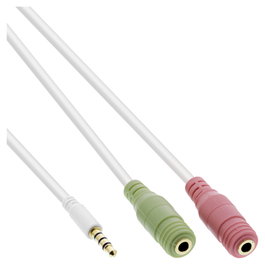 InLine Cable adaptador de headset 3.5mm a 2x3.5mm blanco 1m