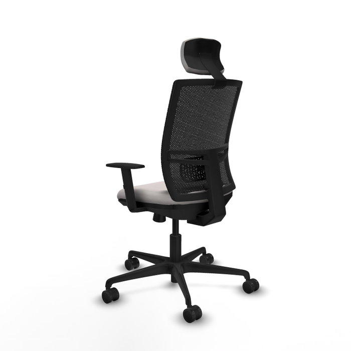PIQUERAS Y CRESPO Silla de oficina Yunquera con mecanismo Sincro/Traslack, Blanco/Negro