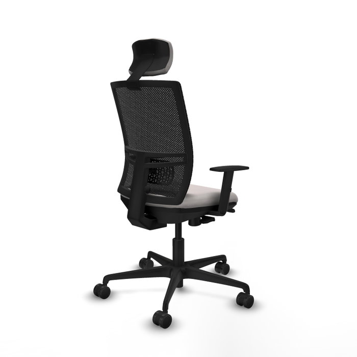 PIQUERAS Y CRESPO Silla de oficina Yunquera con mecanismo Sincro/Traslack, Blanco/Negro