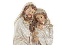 DKD Home Decor Nacimiento Navidad Tradicional Blanco Gris Resina Burrito 10.5 x 22 x 16 cm (2 Unidades)