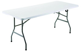 Marbueno Mesa Plegable Resina Blanco 180X70X74 cm Catering, Playa y Camping 10529
