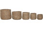DKD Home Decor Set de 5 Maceteros de Fibra Trenzada Natural