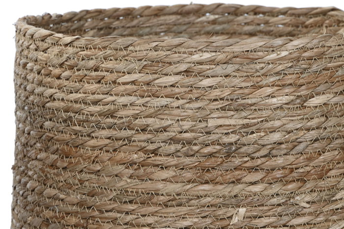 DKD Home Decor Set de 5 Maceteros de Fibra Trenzada Natural