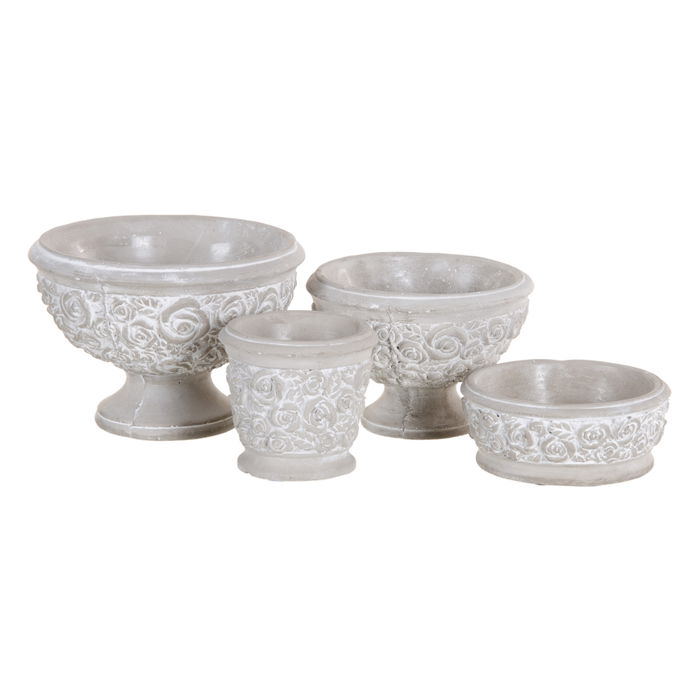 Macetero Cemento Decoración 13 X 13 X 12 cm (Set de 6)