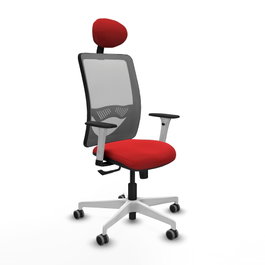 PIQUERAS Y CRESPO Silla de oficina Zulema con mecanismo Sincro, Rojo y Gris