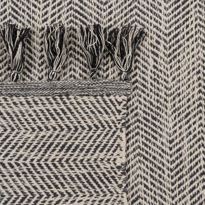 Ixia Alfombra Gris de Algodón y Poliéster 120 x 180 cm