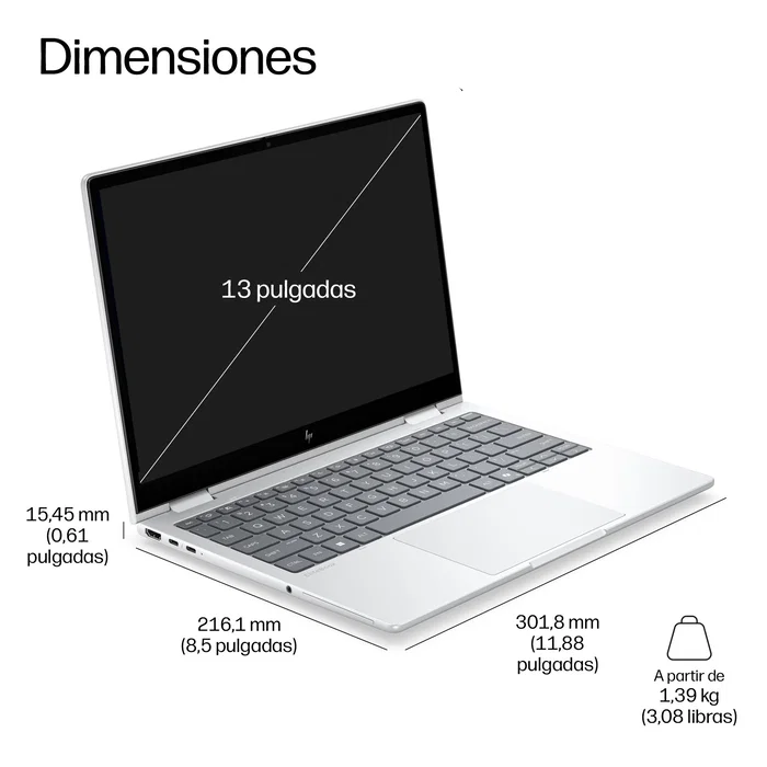 Hp EliteBook 8 Flip G2i Intel Core Ultra 7 32 GB RAM 512 GB SSD 13.3 Pulgadas Táctil Hp EliteBook 8 Flip G2i Intel Core Ultra 7 32 GB RAM 512 GB SSD 13.3 Pulgadas Táctil