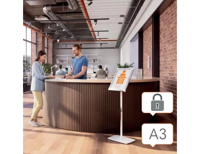 Nobo Atril de Suelo Premium Plus DIN A3 con Marco y Cerradura Nobo Atril de Suelo Premium Plus DIN A3 con Marco y Cerradura
