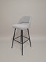 BORDECOR Sillón Tapizado Gris con Estructura Metálica Negra