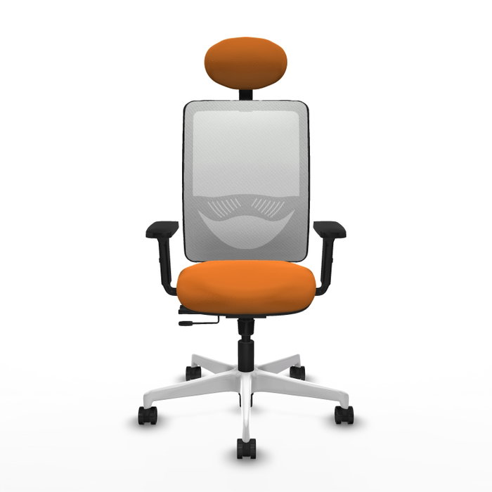 PIQUERAS Y CRESPO Silla de oficina Zulema Naranja y Blanco