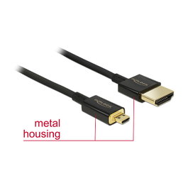 DeLOCK Cable HDMI High Speed de HDMI-A a HDMI Micro-D 4K 3D 0,25 m