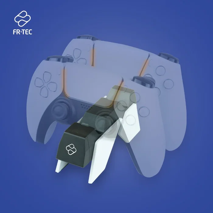 FR-TEC Dual Charging Station II FT0041 - Base de Carga Dual Rápida para 2 Mandos PlayStation 5 y PS5 Edge, Cable USB-C Incluido, Color Blanco