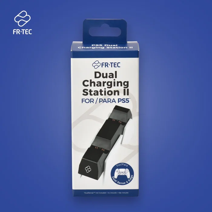 FR-TEC Dual Charging Station II FT0041 - Base de Carga Dual Rápida para 2 Mandos PlayStation 5 y PS5 Edge, Cable USB-C Incluido, Color Blanco