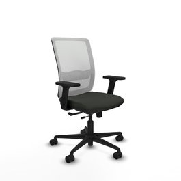 PIQUERAS Y CRESPO Silla de oficina Haches con mecanismo Sincro/Traslack, Negro/Blanco