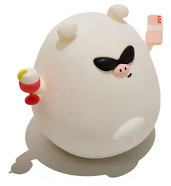 MUITOMAS Lámpara de Silicona Pig USB-C Blanca