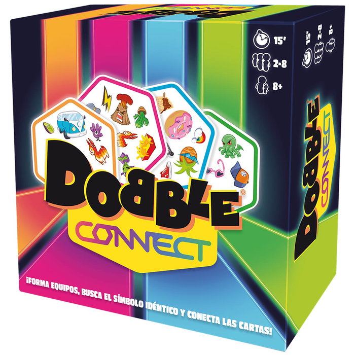 Asmodee Dobble Connect Dob4C07Es Juego de Cartas para Familias y Amigos con 90 Cartas y Más de 91 Símbolos Asmodee Dobble Connect Dob4C07Es Juego de Cartas para Familias y Amigos con 90 Cartas y Más de 91 Símbolos