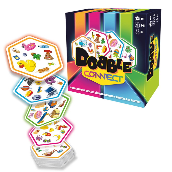 Asmodee Dobble Connect Dob4C07Es Juego de Cartas para Familias y Amigos con 90 Cartas y Más de 91 Símbolos Asmodee Dobble Connect Dob4C07Es Juego de Cartas para Familias y Amigos con 90 Cartas y Más de 91 Símbolos
