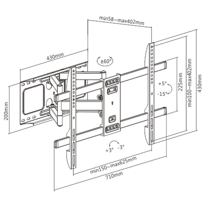 Gembird Soporte de pared para pantallas LCD de 37 a 80 pulgadas