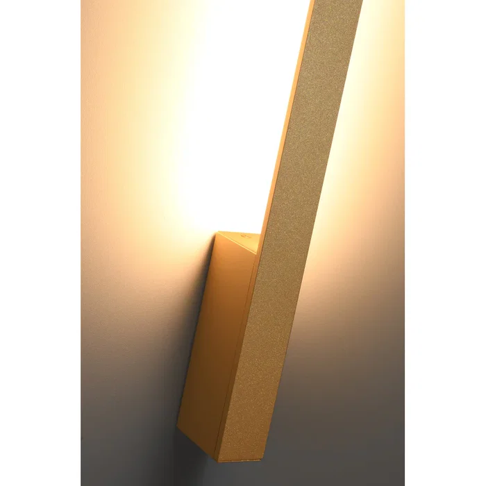 LAHTI SOL-TH.189 Lámpara de pared de diseño LED, aplique interior blanco/dorado/negro, 3000K, módulo LED longitud completa