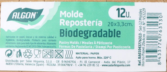 Algon Set de 12 Moldes para Horno de Papel, 20 x 3.3 cm (24 Unidades)