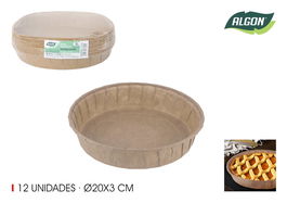 Algon Set de 12 Moldes para Horno de Papel, 20 x 3.3 cm (24 Unidades)