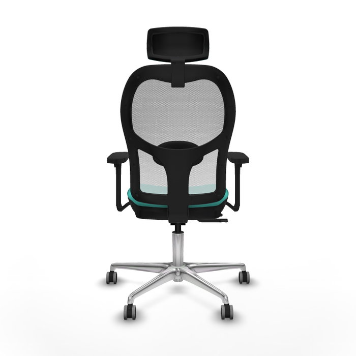 PIQUERAS Y CRESPO Silla de oficina Jorquera con mecanismo Sincro/Traslack, Turquesa y Blanco