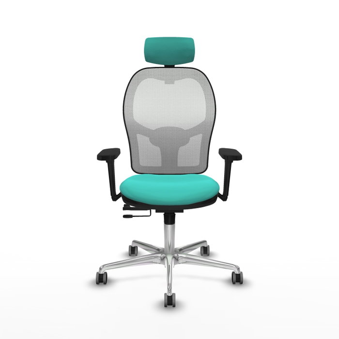 PIQUERAS Y CRESPO Silla de oficina Jorquera con mecanismo Sincro/Traslack, Turquesa y Blanco