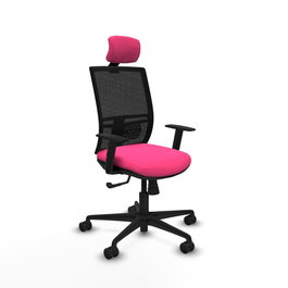 PIQUERAS Y CRESPO Silla de oficina Yunquera con mecanismo Sincro Rosa y Negro