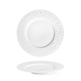 Langenthal Stone Plato Llano de Porcelana - Plato de 24 cm, Color Blanco (Set de 6)