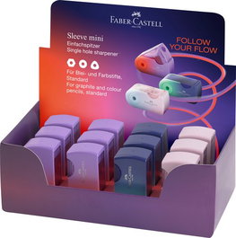 Afilalapiz Faber-Castell Sleeve Mini Flow Edition Con Deposito Surtidos (3 Col.) (Set de 12)