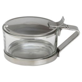 1946 Azucarero/Quesera Easy, Cristal y Acero Inoxidable 18/10, Diámetro 9 cm