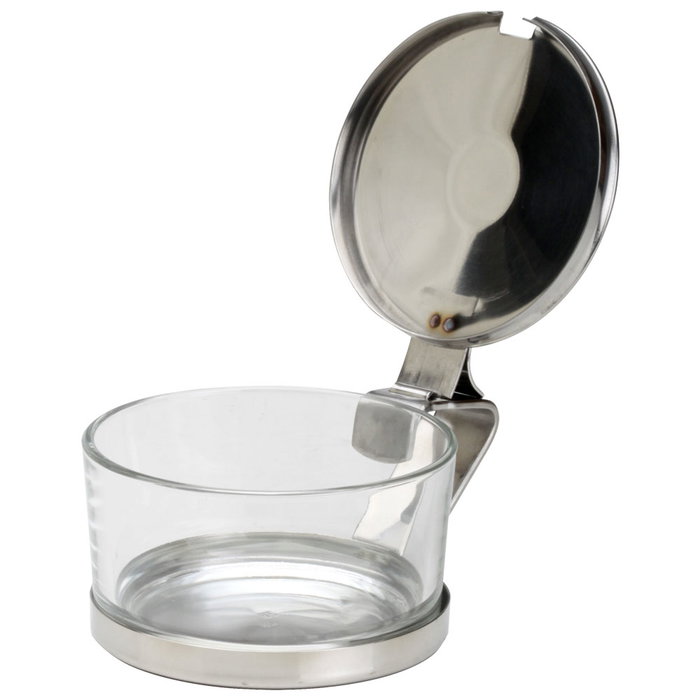 1946 Azucarero/Quesera Easy, Cristal y Acero Inoxidable 18/10, Diámetro 9 cm