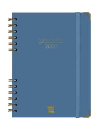 Finocam Agenda Anual 2027 Trendy Alma Azul Wire-O con Goma