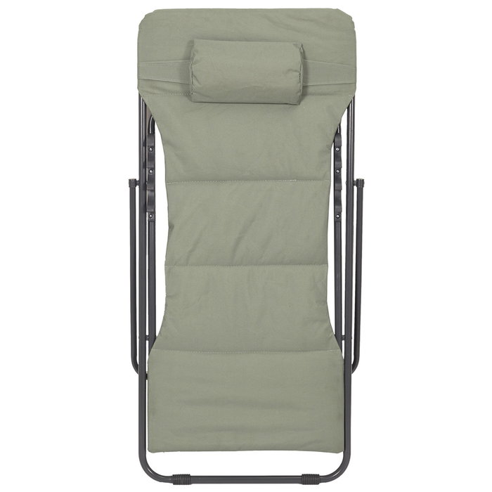 Home Deco Factory Tumbona Plegable Acero y Poliéster Verde Caqui, Altura Regulable 45 cm, Soport 110 kg
