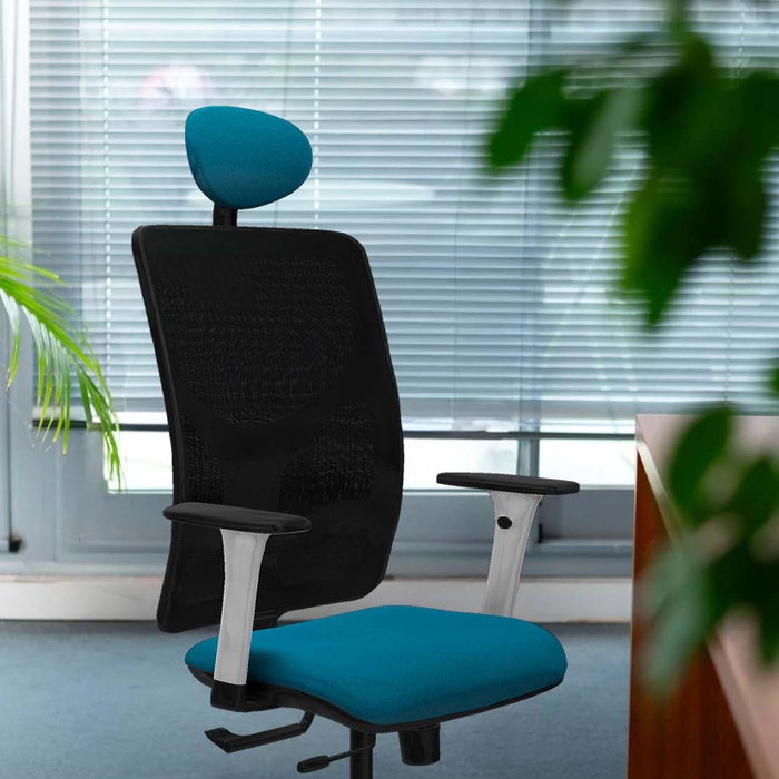PIQUERAS Y CRESPO Silla de oficina Motilla Sincro/Traslack Verde oliva y Azul