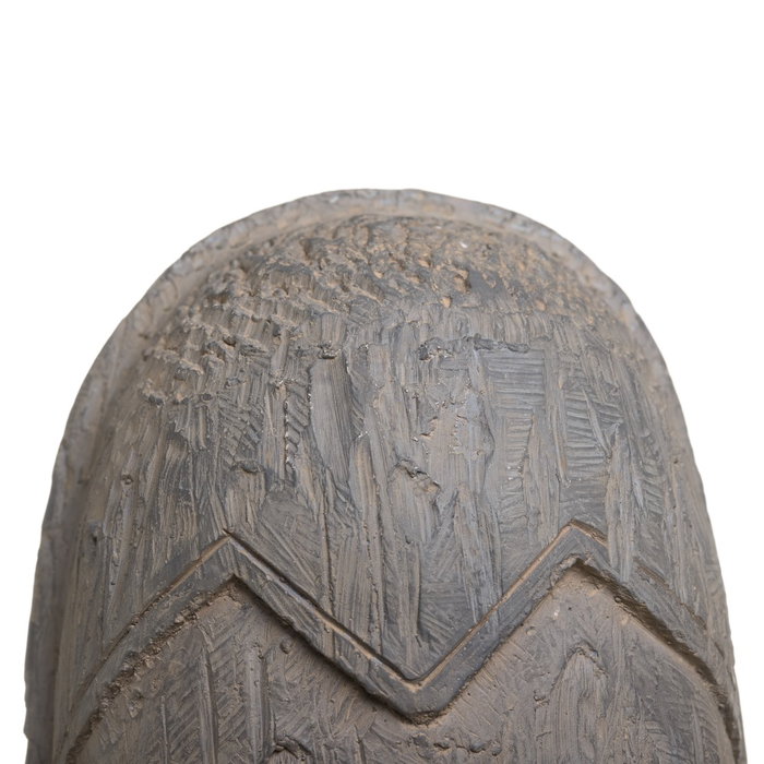 Figura Máscara Gris Resina Decoración 19 X 12 X 62 cm