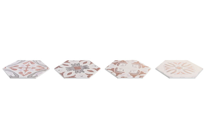 DKD Home Decor Set de 4 Posavasos de Dolomita y Corcho Gris y Azul 10,8x10,8x0,7 cm DKD Home Decor Set de 4 Posavasos de Dolomita y Corcho Gris y Azul 10,8x10,8x0,7 cm