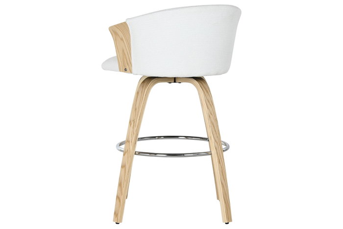 DKD Home Decor Taburete Blanco Madera Poliester 53.5x50.5x88 cm