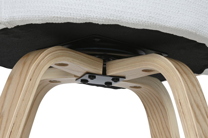 DKD Home Decor Taburete Blanco Madera Poliester 53.5x50.5x88 cm