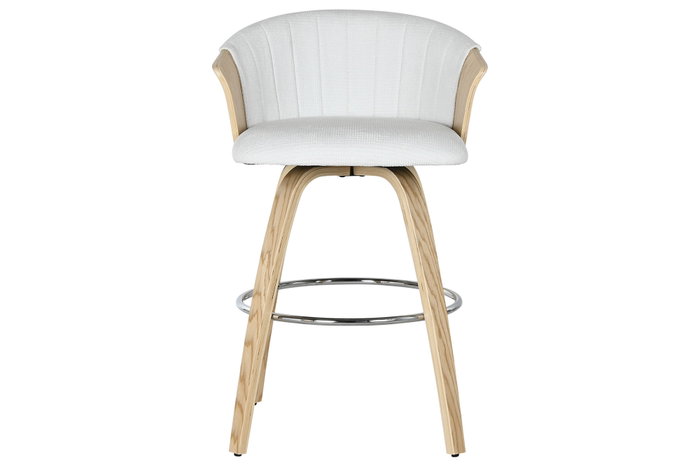 DKD Home Decor Taburete Blanco Madera Poliester 53.5x50.5x88 cm