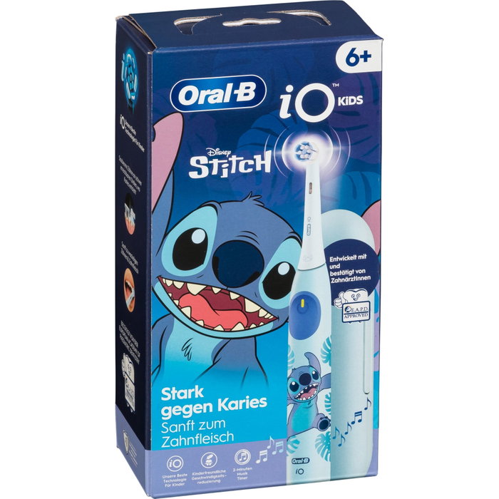 Oral-B iO Kids Stitch Cepillo de Dientes Eléctrico con Estuche de Viaje Azul