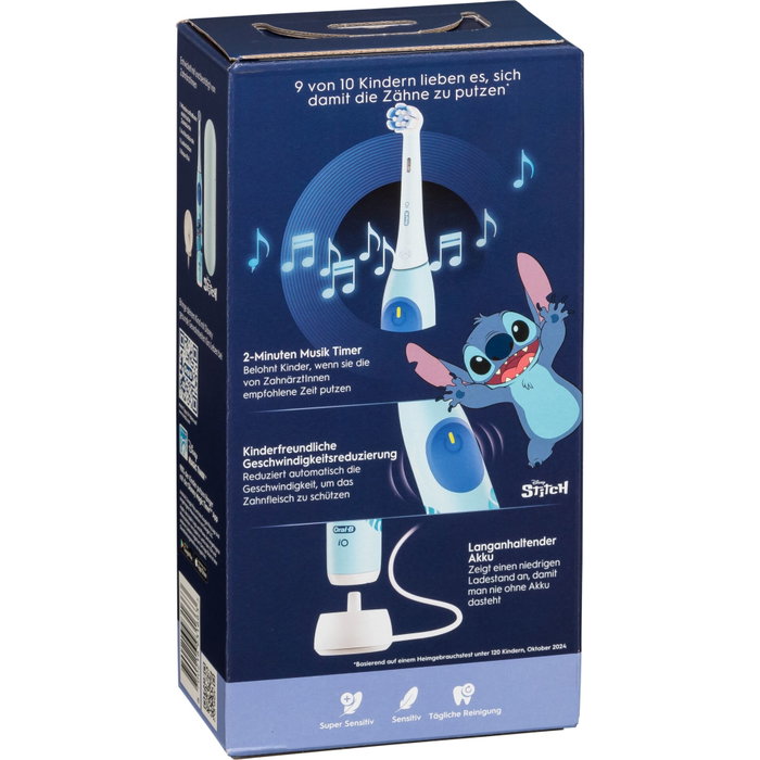 Oral-B iO Kids Stitch Cepillo de Dientes Eléctrico con Estuche de Viaje Azul