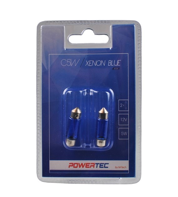 M-Tech PowerTec Xenon Blue C5W 36mm SV8,5-8 5W Azul