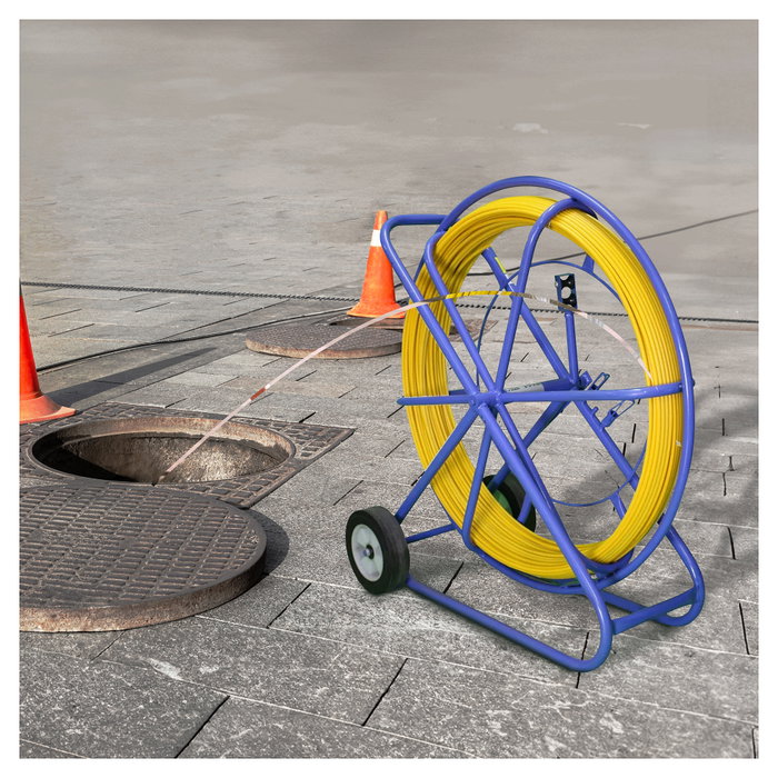 Extralink Vara de tracción para fibra óptica FRP 9mm 100m, amarillo