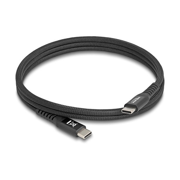 DeLOCK Cable USB 2.0 Tipo C a Tipo C, USB-C Macho a Macho, PD 3.0, Carga Rápida 60W, 1m, Negro, Con Forro Textil y Protección Magnética DeLOCK Cable USB 2.0 Tipo C a Tipo C, USB-C Macho a Macho, PD 3.0, Carga Rápida 60W, 1m, Negro, Con Forro Textil y Protección Magnética