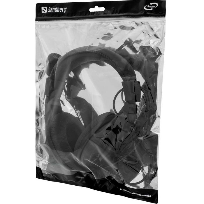 Sandberg Saver USB Headset Large Auriculares para PC con USB y Control de Volumen Integrado, Perfectos para Videollamadas y Reuniones Online